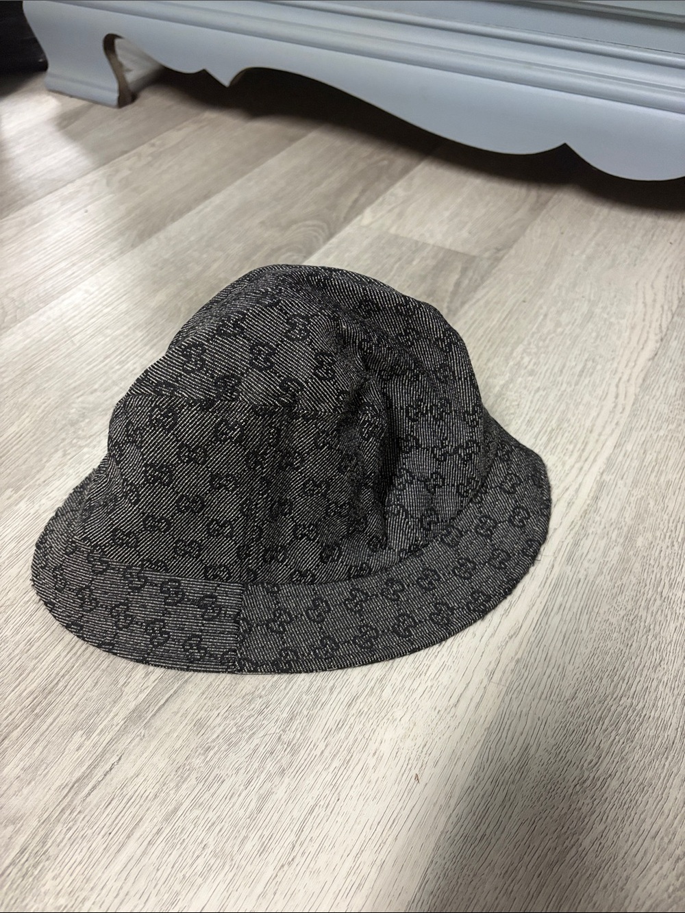 Gucci Black Monogram Bucket Hat